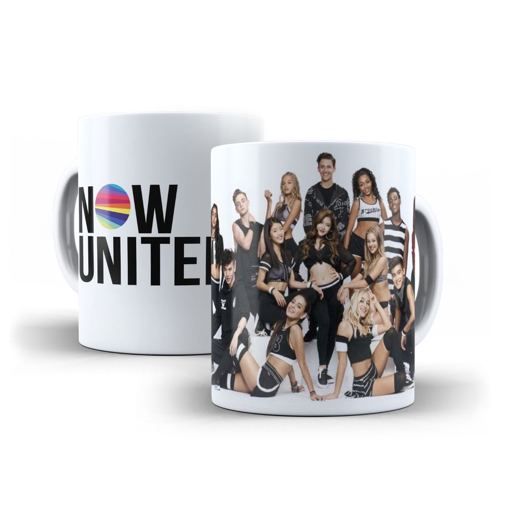 Caneca Branca Banda Now United 325ml Decoração Presente Música lembrancinha cozinha café aniversário