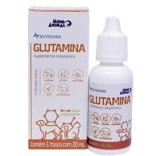 Nutrisana Glutamina 20ml Suplemento para Cães e Gatos Mundo Animal em Oferta na Shopee