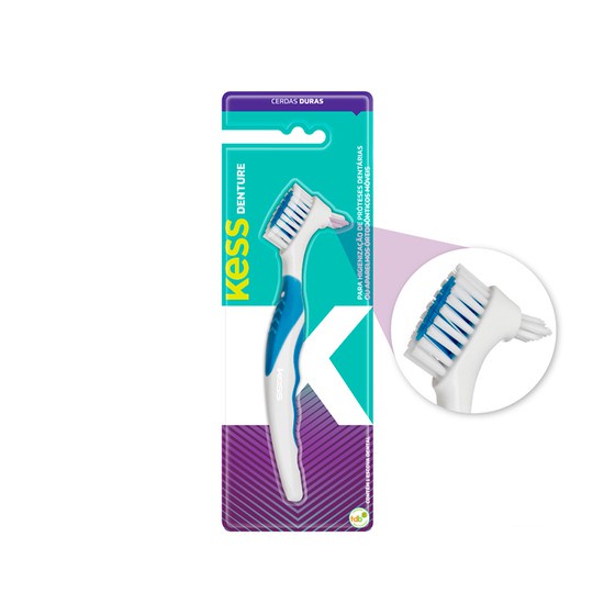 Escova dental Kess Denture Cerdas Duras para Higienização de Próteses dentarias Ref:2019
