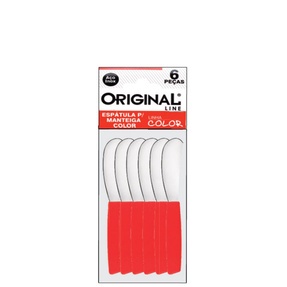 COLOR VERMELHO - ESPATULA P/ MANTEIGA C/ 06 PCS