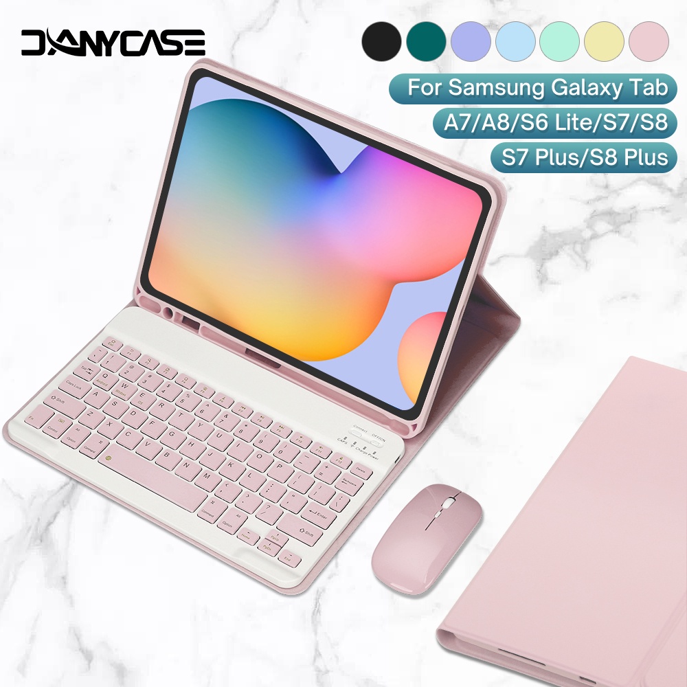 DANYCASE Capa De Mesa Com Mouse De Teclado Para Samsung Galaxy Tab S6 Lite 10,4 A7 A8 10,5 S7 S8 S9 FE 11 S7 Plus S7 S8 S9 12,4