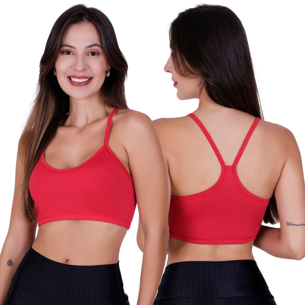 Top Academia Alça Fina sem Bojo Nadador Fitness Liso Ana