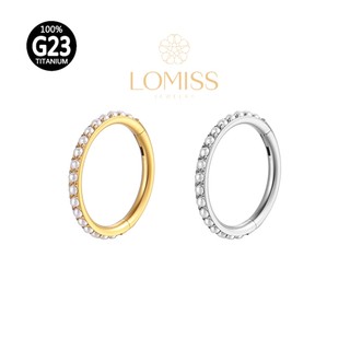 Piercing Orelha Nariz Argola Clik Titânio PVD Perola Cravejado em Oferta na Shopee
