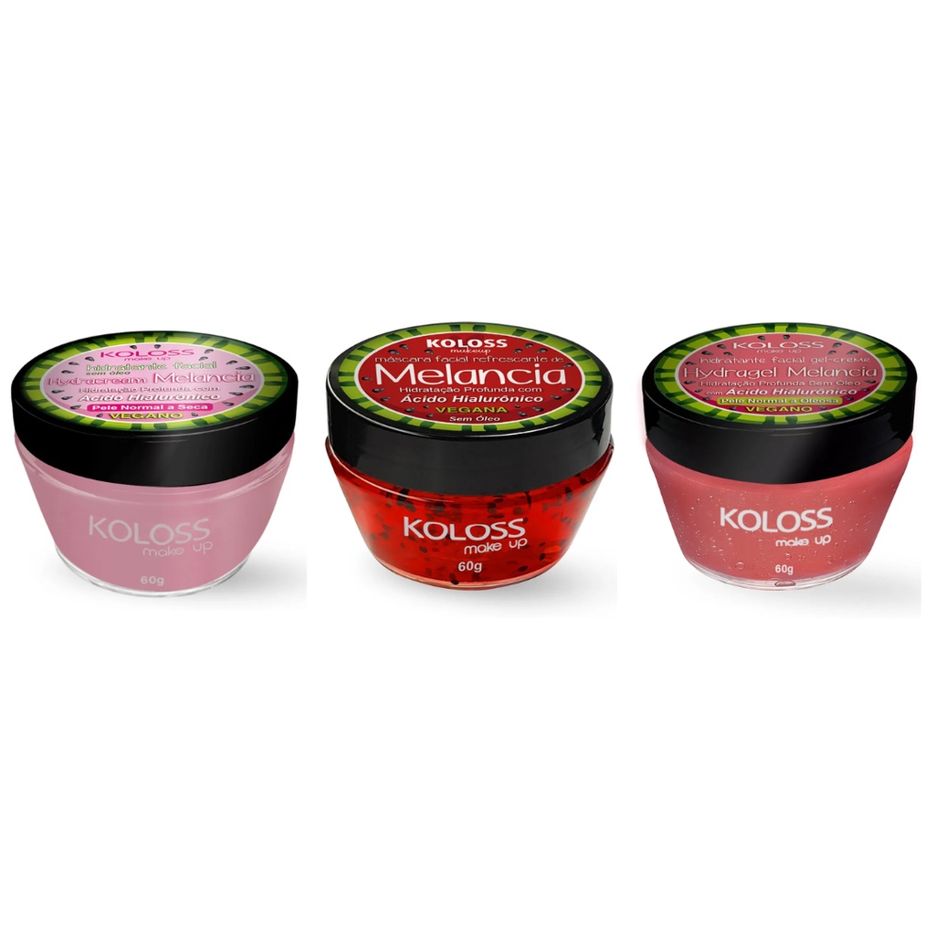 Máscara/Gel Creme Facial Refrescante de Melancia Koloss Make Up Vegana 60Gr *PRÓXIMO AO VENCIMENTO*