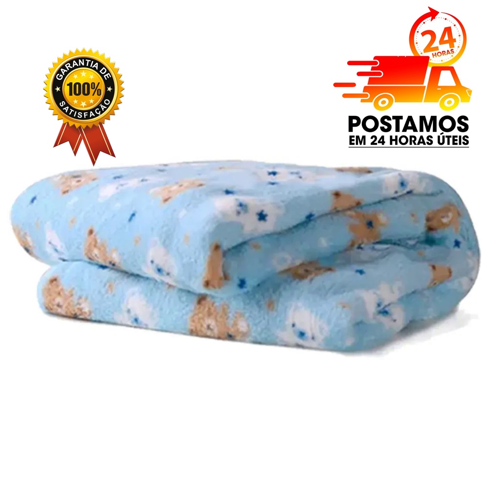 Manta Cobertor de Bebe Estampada 1,00 x 0,80m Menina e Menino Cobertinha de Berço PROMOÇAO