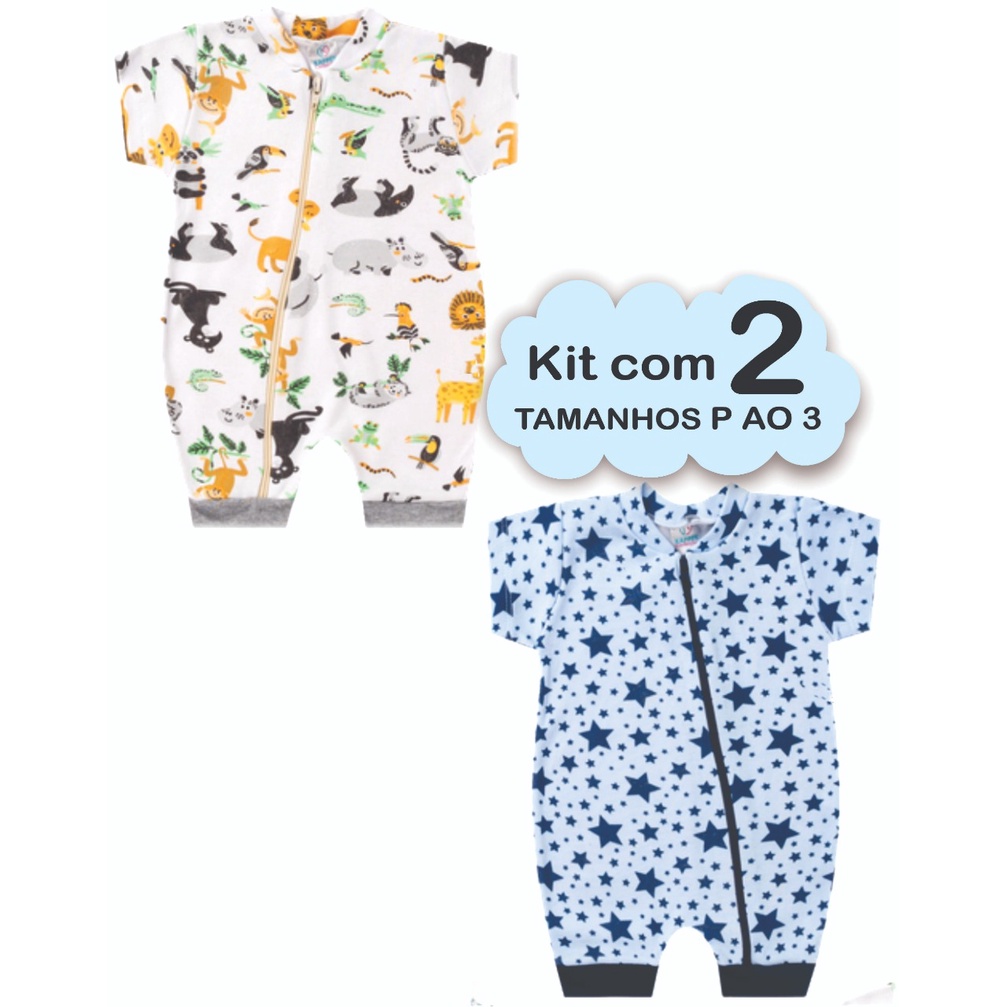 Roupa Bebê 2 Macacão Menina Ou Menino P AO 3 Enxoval Recém Nascido