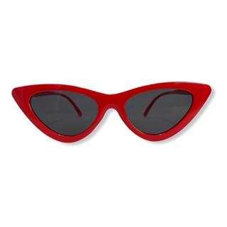 Óculos De Sol Retrô Gatinho Proteção Uv Vermelho Blogueira