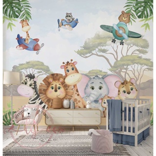 papel de parede safari - papel de parede animais - papel de parede auto colante - decoração de ambientes - papel de parede infantil