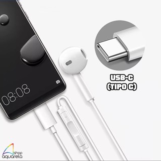 Fone de Ouvido Com Fio Tipo C Estereo Microfone Controle USB-C