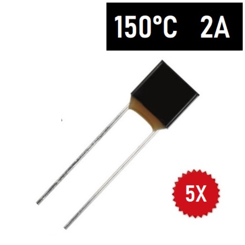 5 Fusível Térmico 2A 150 Graus 150C 150°C 127V 250V Ventilador