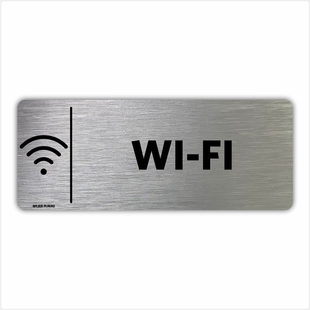 Placa Wi-fi - 8x20cm - Sinalização Indicação Setor Portas Empresa Escritório Wifi Internet Rede