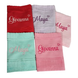 Kit 05 Toalhas 30x45cm + nome bordado