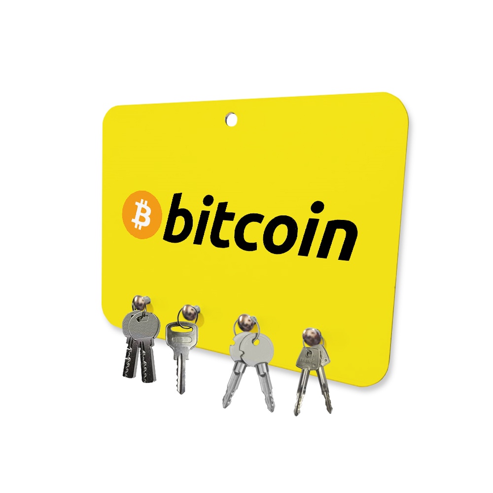 Porta Chaves MDF 4 Pinos Amarelo Bitcoin Trader