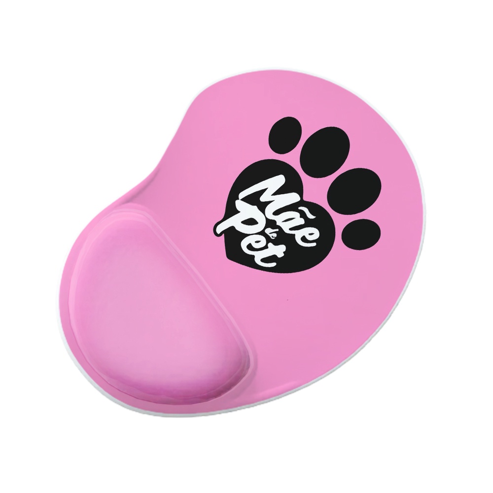 Mouse Pad Ergonomico Gota Rosa Mãe de Pet Gato Dog