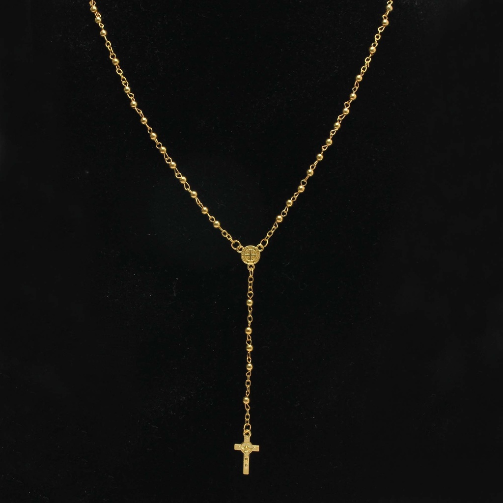 Corrente Cordão Masculino Terço Rosário  Ouro/Prata Com Estojo em Oferta na Shopee