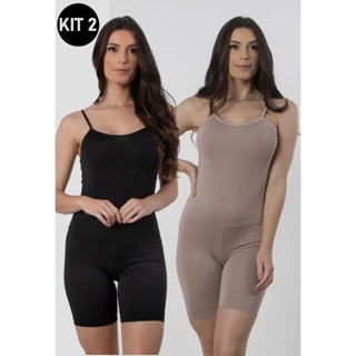 Kit 2 Macaquinhos Akira Fitness Modelador Tecido Romantic Anagua Lingerie Íntimo