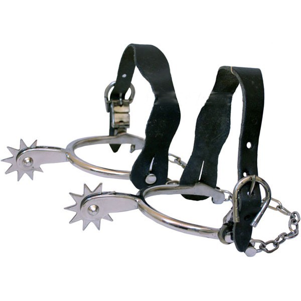 Espora Gv Toda Inox C/ Original Correia Couro De Brind
