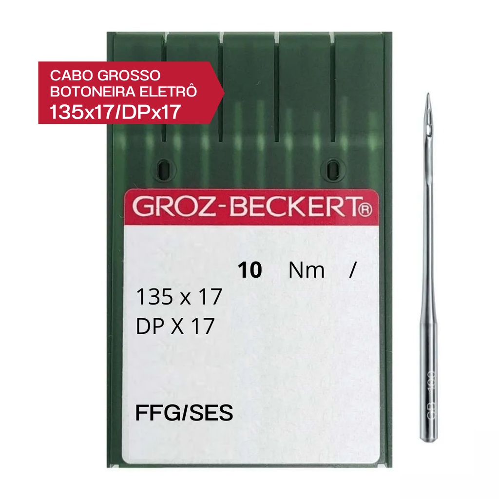 Agulha DPx17 - Travete/Botoneira da Groz-Beckert para Máquinas de Costura - Caixa com 10 unidades