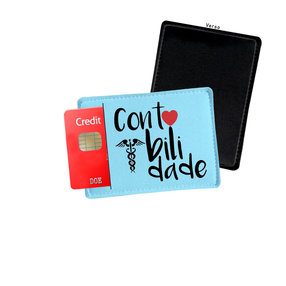 Porta Cartão de Credito Contabilidade Azul