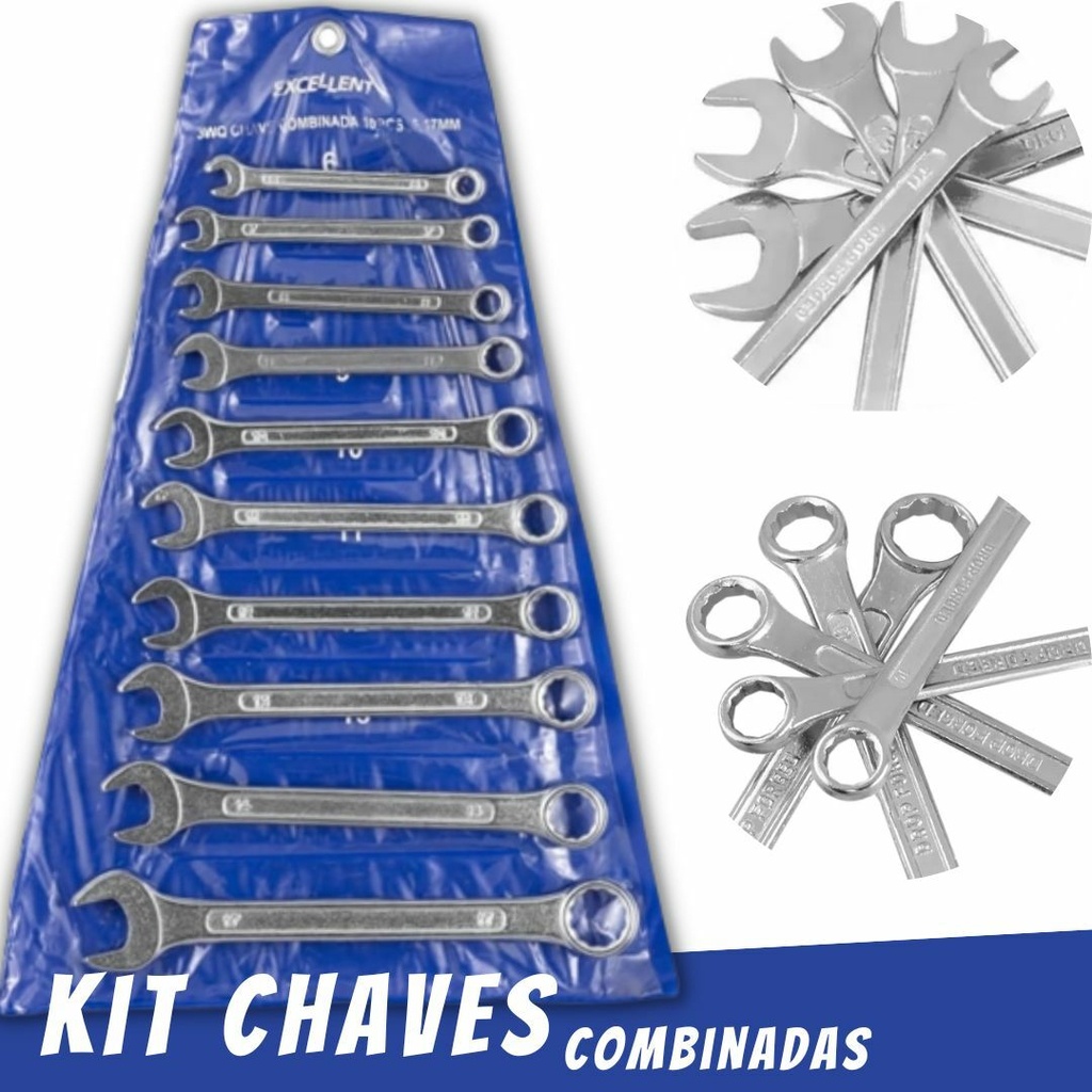 Chaves Combinadas Em Aço Carbono Boca Estrela 03 - 06 e 10 Peças Várias Medidas Escolha Seu Kit em Oferta na Shopee