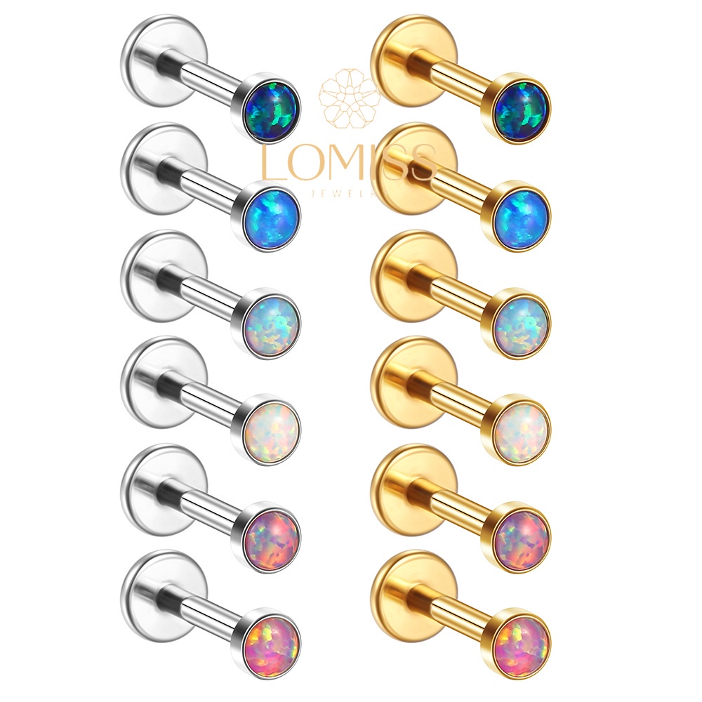 Piercing Helix Tragus Conch Boca Medusa Labret AÇo CirÚrgico Pvd Opala Rosca Interna em Oferta na Shopee