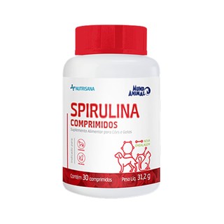 Nutrisana Spirulina 30 Comprimidos Suplemento Mineral para Cães e Gatos Mundo Animal em Oferta na Shopee