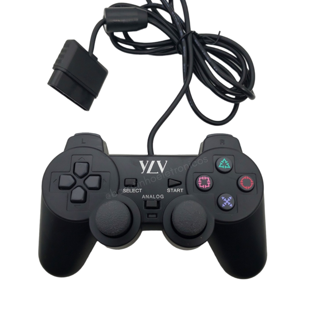 Controle Play 2 Joystick Dualshock Manete Ps1 e Ps2 Com Fio YLV