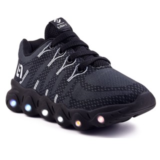 Tenis Infantil De Led Meninos Casual Preto Preto Com Luzes Elis Magazine