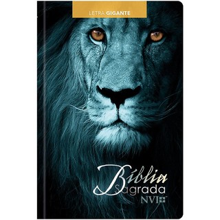 Bíblia Sagrada Leão Azul | NVI | Letra Gigante | Capa Dura em Oferta na Shopee