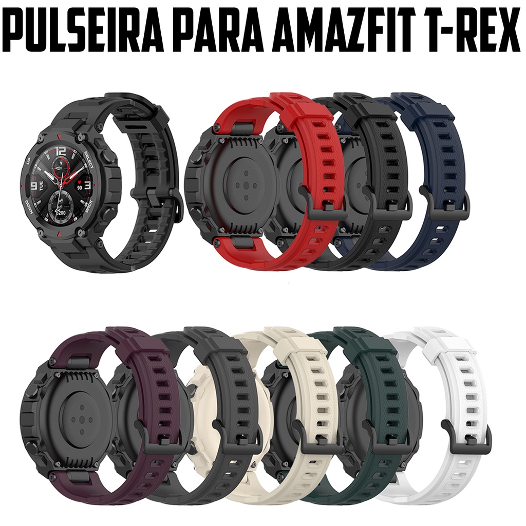 Pulseira compativel com Xiaomi amazfit t-rex/t-rex pro de Silicone Colorida + chave em Oferta na Shopee