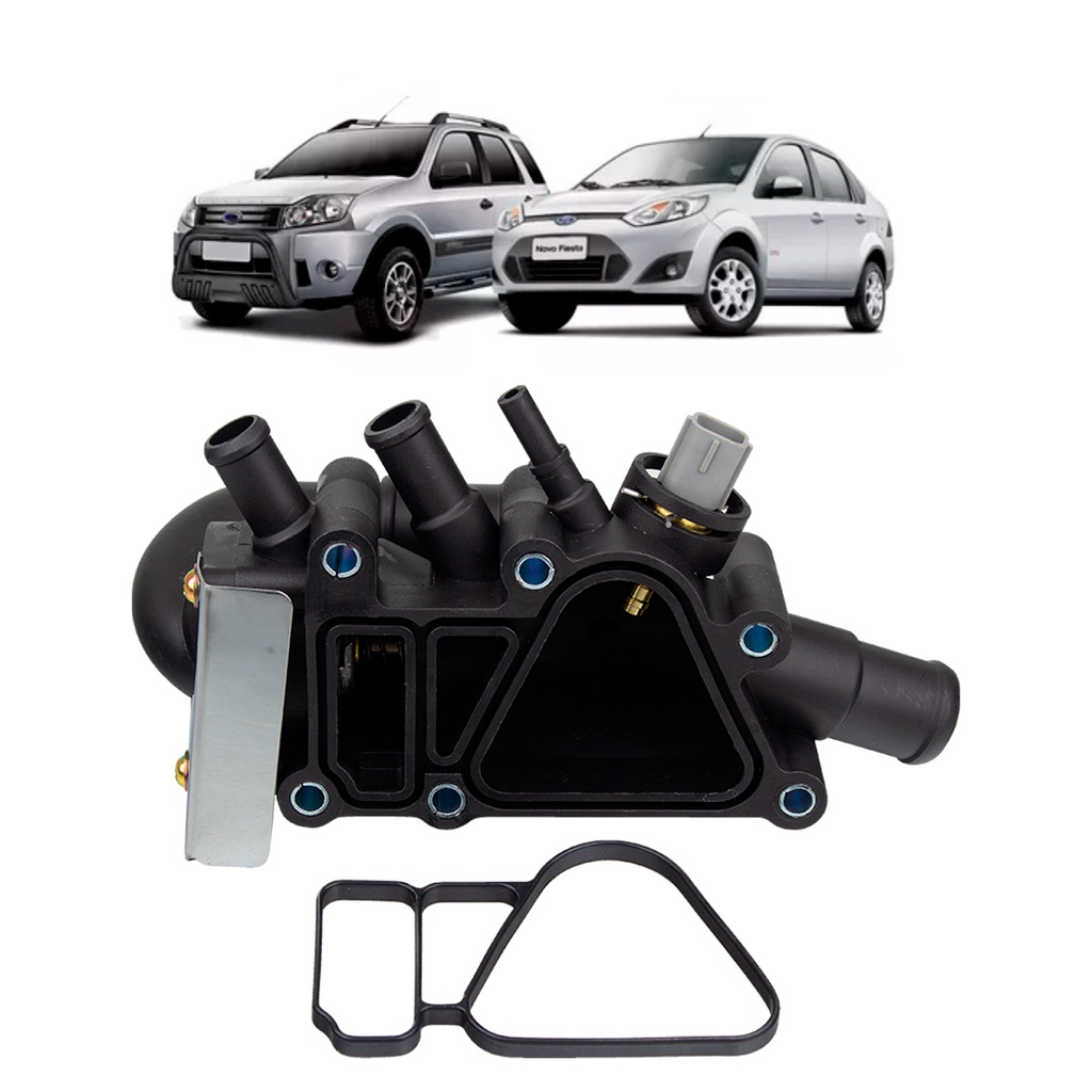 Valvula termostatica + carcaca Ford Fiesta 1.0 1.6 Flex 2005 A 2014 em Oferta na Shopee