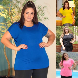 Blusa Plus Size Feminina em Tecido Dry Fit Furadinho Seca Rápido