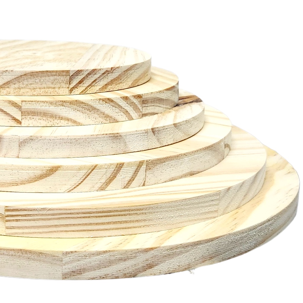 Bolacha de Pinus Madeira Natural  P/ Decoração | Tabua Redonda de Pinus Porta Fios 25CM, 30CM | Tabua de Corte