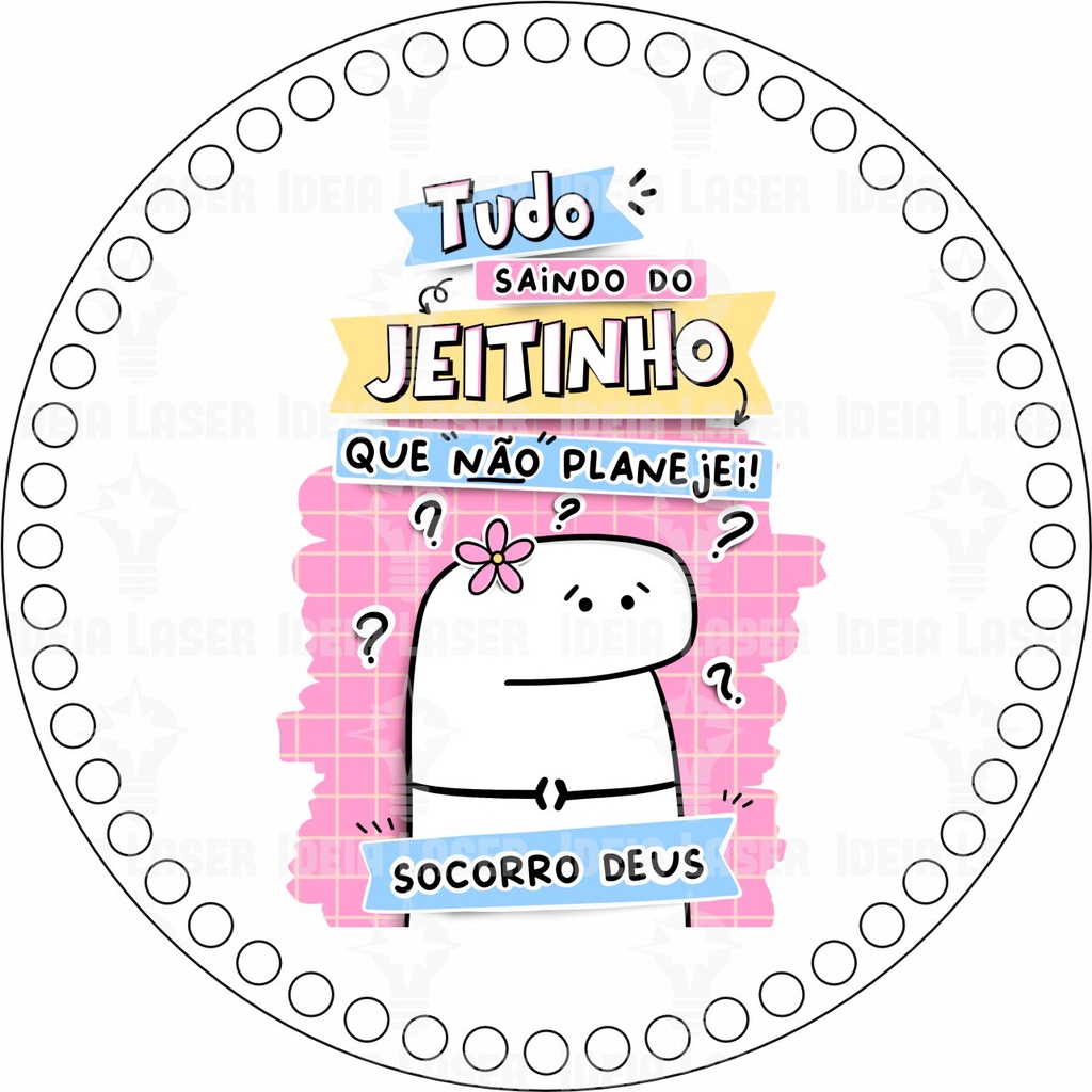 Base MDF Fio de Malha Crochê Redonda Flork Tudo Saindo do Jeitinho Que Não Planejei
