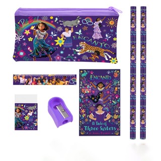 7Pcs Disney Encanto Anime Conjunto De Papelaria Para Crianças Caixa De Lápis Estudantes Brinquedos Presente De Aniversário
