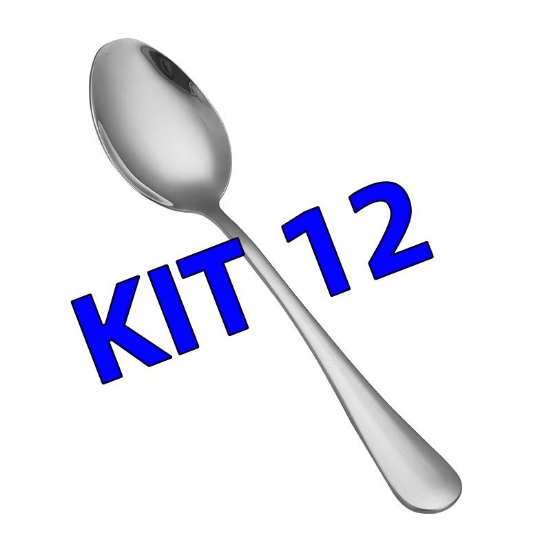 12 Unidade Colher De Jantar Aço Inox Material Seguro Reutilizável Delicado Polimento Processo De Polimento