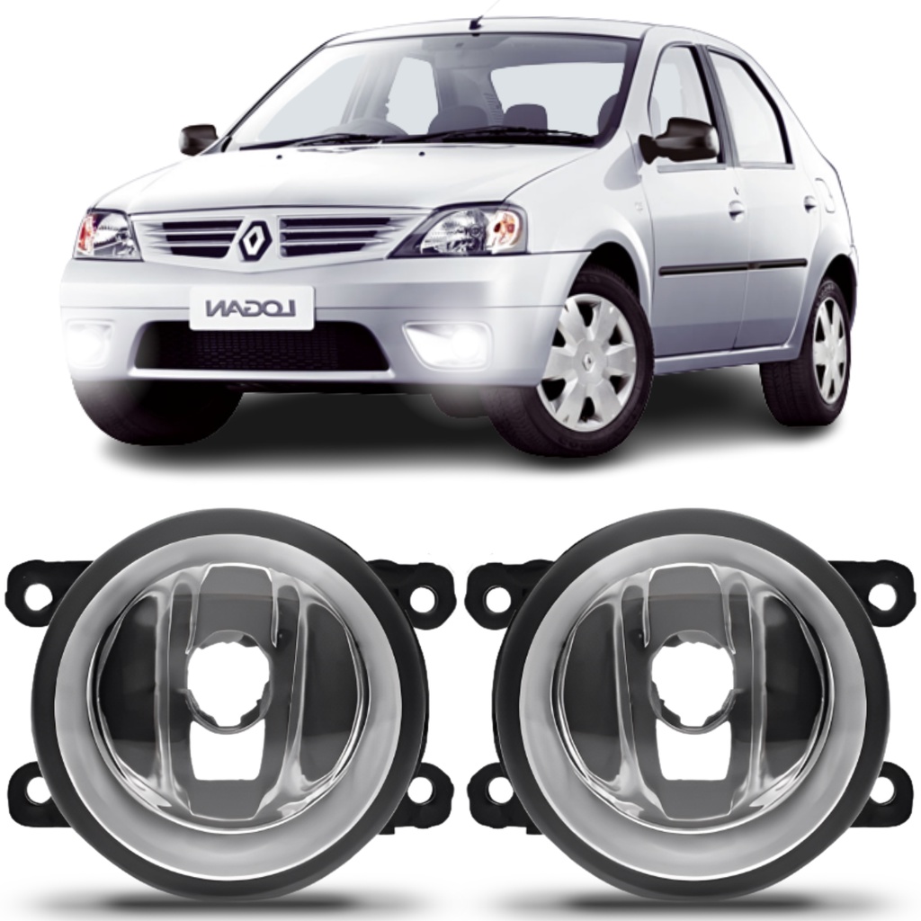 Par Farol Milha Renault Logan 2007 2008 2009 2010 2011 em Oferta na Shopee