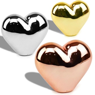 Mini Coração Decorativo em Cerâmica Prata/ Dourado/ Rosé Gold em Oferta na Shopee