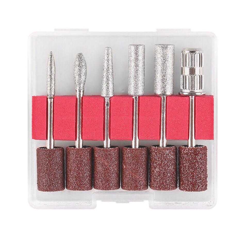 Kit 6 Brocas Lixa Elétrica Lixadeiras Unhas Manicure Com 6 Refis de Lixas