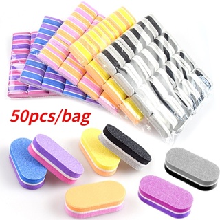 50 Pcs/Lote Mini Lixas De Unhas Coloridas Lixa Bloco Pedicure E Manicure Kit De Ferramentas De 100 180