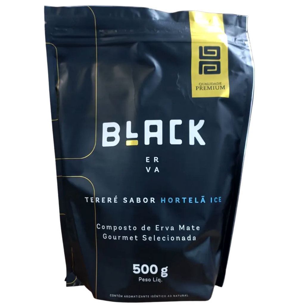 Erva mate para terere Black Erva com 500 gramas. Sabor: HORTELÃ ICE .