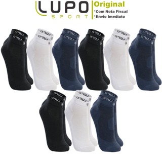 Kit Com 9 Pares Cano Curto Meias Masculina Algodão Lupo Sport Tamanho 33 ao 44