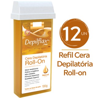 12 Ceras Depilatoria Depilflax Roll-on Depilflax 100gr Sua Escolha
