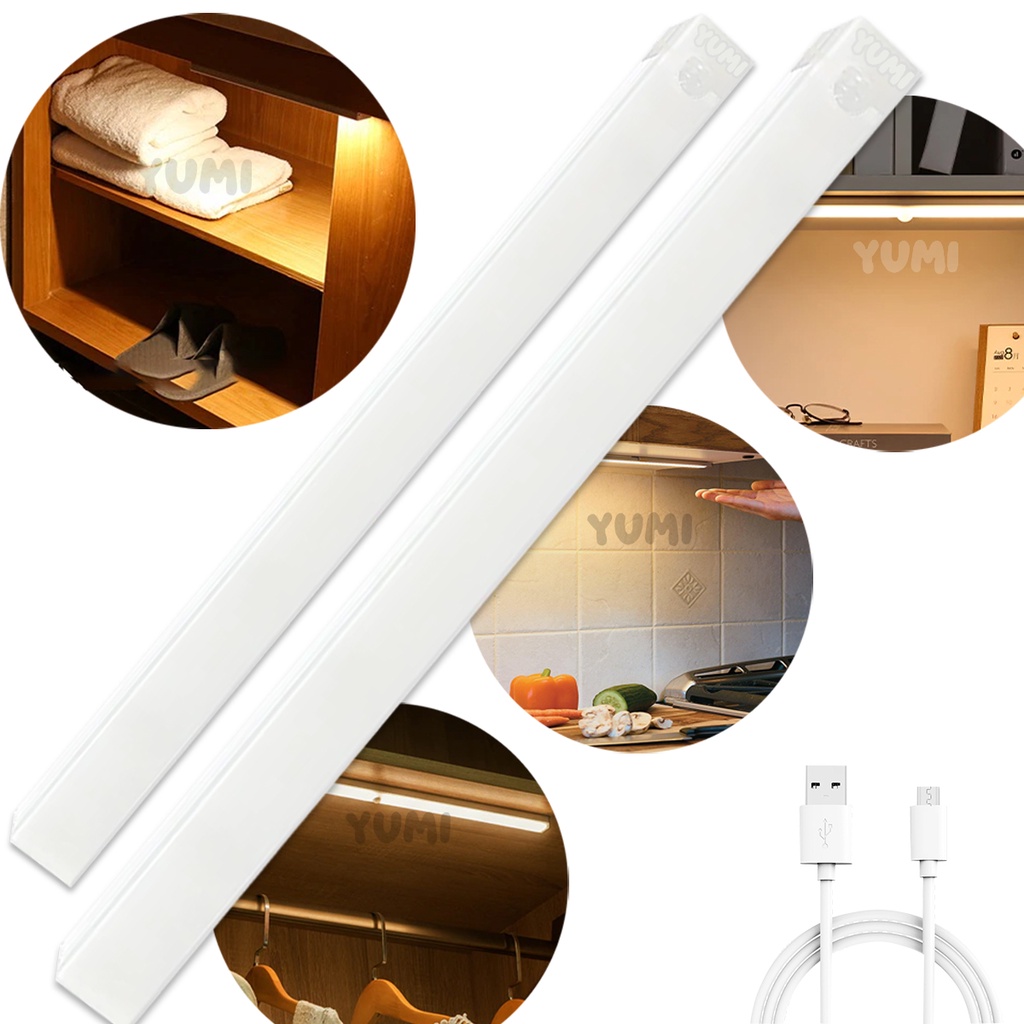 Kit 2 Luminárias LED Barra 30Cm Sensor De Presença + Suporte De