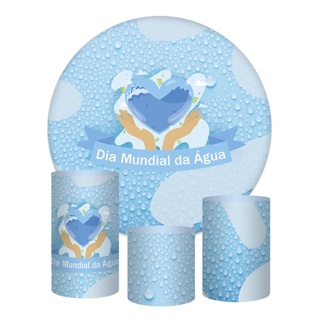 Trio Capa Cilindros + Painel Redondo Dia Mundial Da Agua Coração em Oferta na Shopee