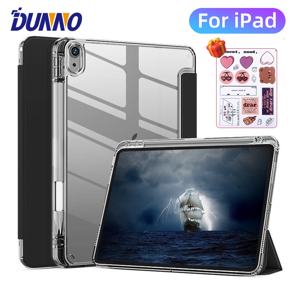 Estojo Para iPad Pro 12,9 7 8 9a Geração 10,2 10a Air 4 5 10,9 11 5a 6a 2 1 9,7 3 10,5 Mini 6 Capa Acrílica Transparente