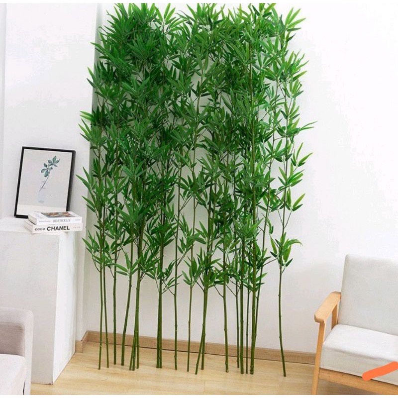￼ kit 2 Planta Artificial Galho Haste de Bambu Toque Real