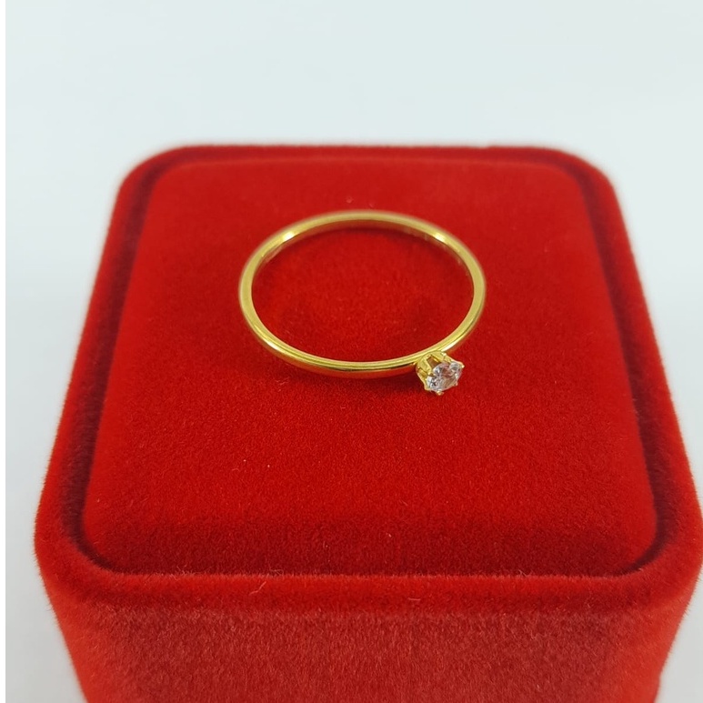 Anel Solitário 1mm Fininho Fino Pedra Zircônia Cristal