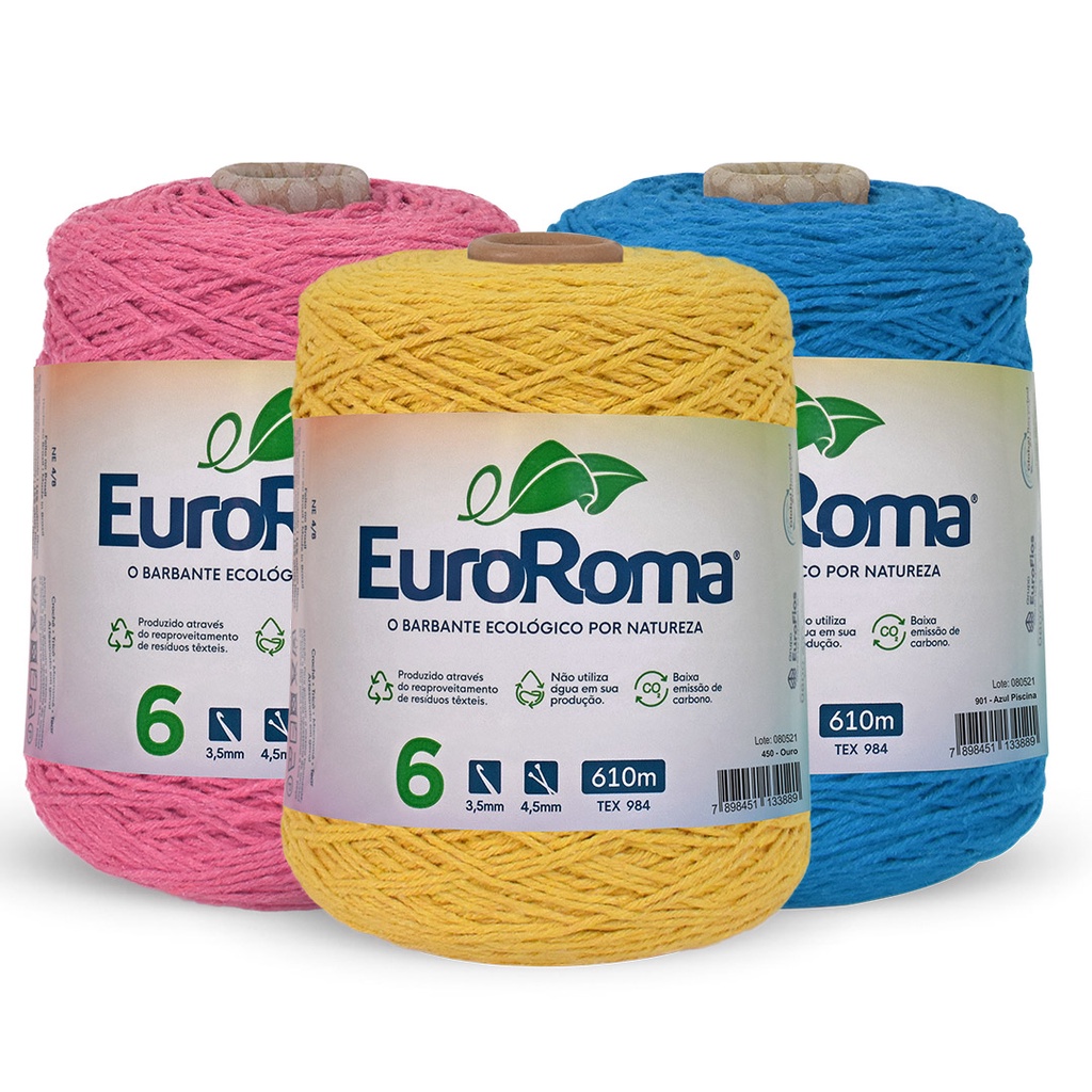 Barbante EuroRoma Colorido N°6 - 600g