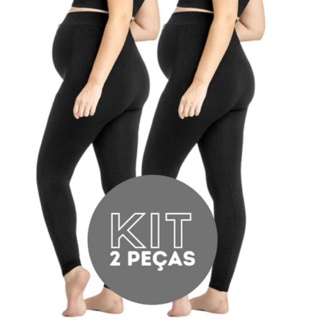 KIT 2 Calça Legging Gestante  Maternidade Gravida  Cós Alto Confortável Gestação Feminina em Oferta na Shopee